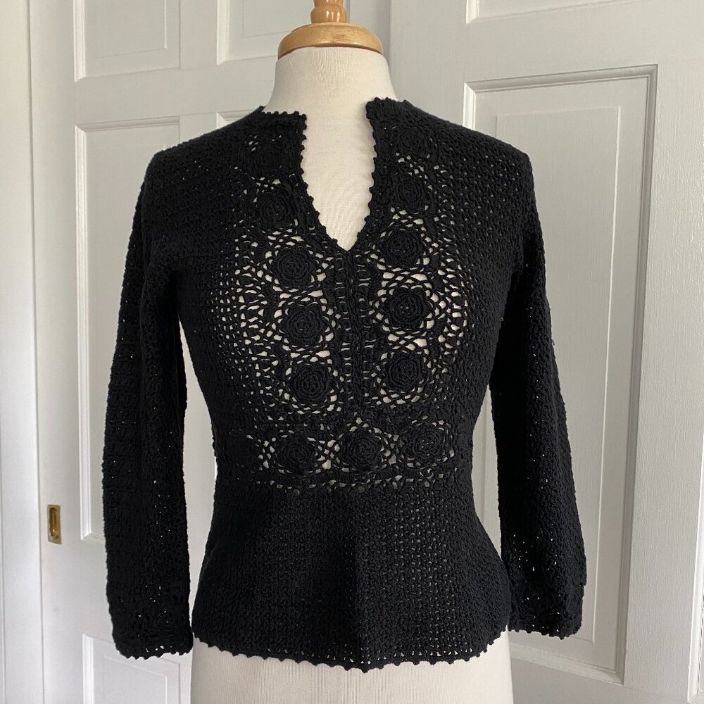 J Crew Crocheted Cotton Sweater, size S